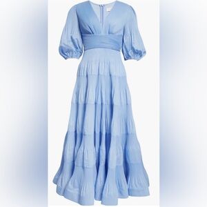 ZIMMERMANN PLEATED MIDI DRESS BLUE SIZE 0 - US  S